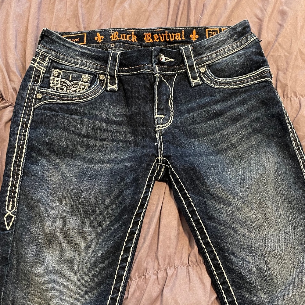 Rock Revival Clover Capri Size 26